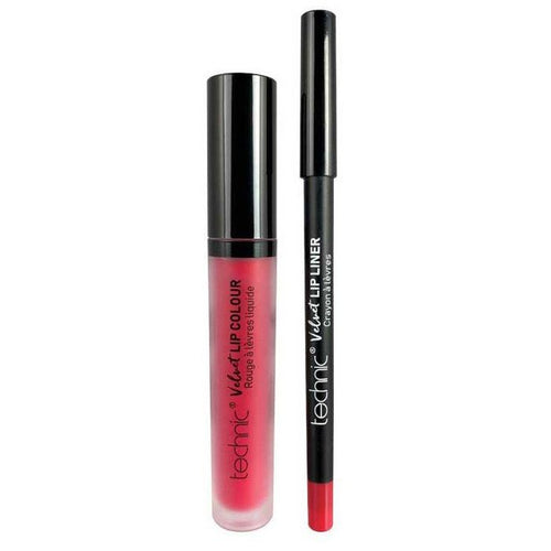 Velvet Lip Kit Lipliner + flüssiger Lippenstift - Technic - Technic Cosmetics : Little Fuchsia - 1