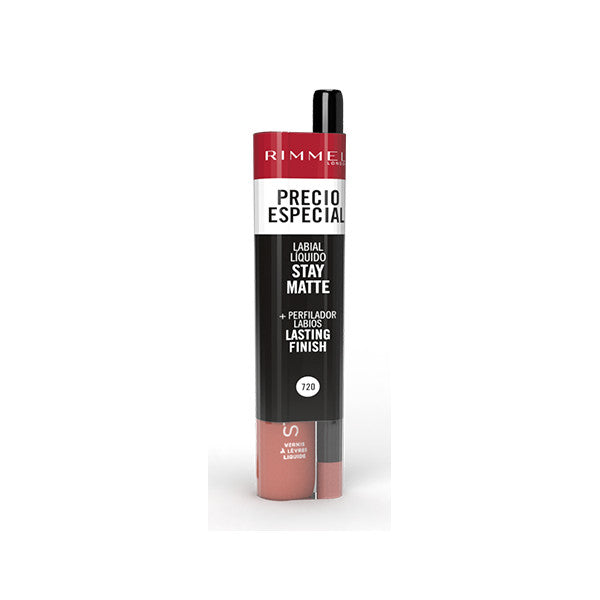 Set Flüssiger Lippenstift Stay Matte + Konturenstift Lasting Finish - Rimmel London : 500 Fire Starter - 4