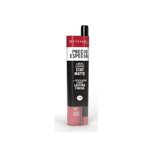 Set Flüssiger Lippenstift Stay Matte + Konturenstift Lasting Finish - Rimmel London : 110 Blush - 1