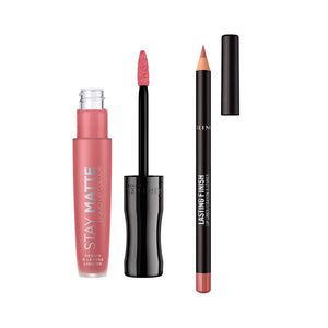 Set Flüssiger Lippenstift Stay Matte + Konturenstift Lasting Finish - Rimmel London : 110 Blush - 2