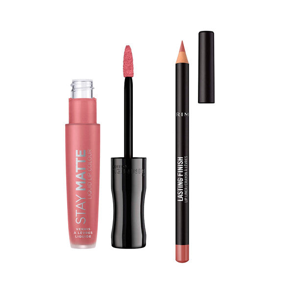 Set Flüssiger Lippenstift Stay Matte + Konturenstift Lasting Finish - Rimmel London : 110 Blush - 2