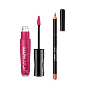 Set Flüssiger Lippenstift Stay Matte + Konturenstift Lasting Finish - Rimmel London : 820 Heartbeat - 2