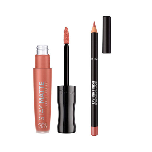 Set Flüssiger Lippenstift Stay Matte + Konturenstift Lasting Finish - Rimmel London : 720 Moca - 2