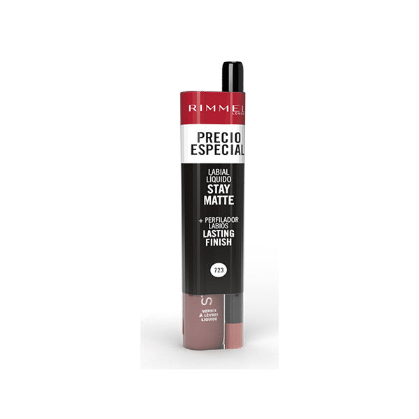 Set Flüssiger Lippenstift Stay Matte + Konturenstift Lasting Finish - Rimmel London : 723 Troublemaker - 1