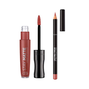 Set Flüssiger Lippenstift Stay Matte + Konturenstift Lasting Finish - Rimmel London : 723 Troublemaker - 2