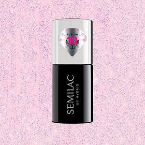 Extend Care Semi-Permanenter Nagellack 5en1 - Semilac : 806 Glitter Delicate Pink - 1