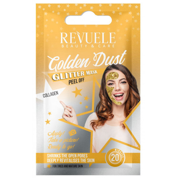 Golden Dust Glitter Mask Colágeno Abziehen - Revuele - 1