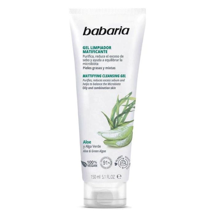 Mattierendes Reinigungsgel mit Aloe und Grünalgen - Babaria - 1