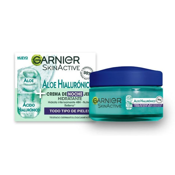 Skinactive Nachtcreme mit Hyaluronsäure + Aloe Vera + Arganöl - Garnier - 1