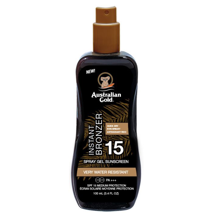 Instant Bronzer Selbstbräunungs-Sonnenschutz-Spray-Gel - Australian Gold - 1