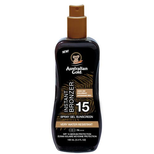Instant Bronzer Selbstbräunungs-Sonnenschutz-Spray-Gel - Australian Gold : SPF 15 100ML - 1