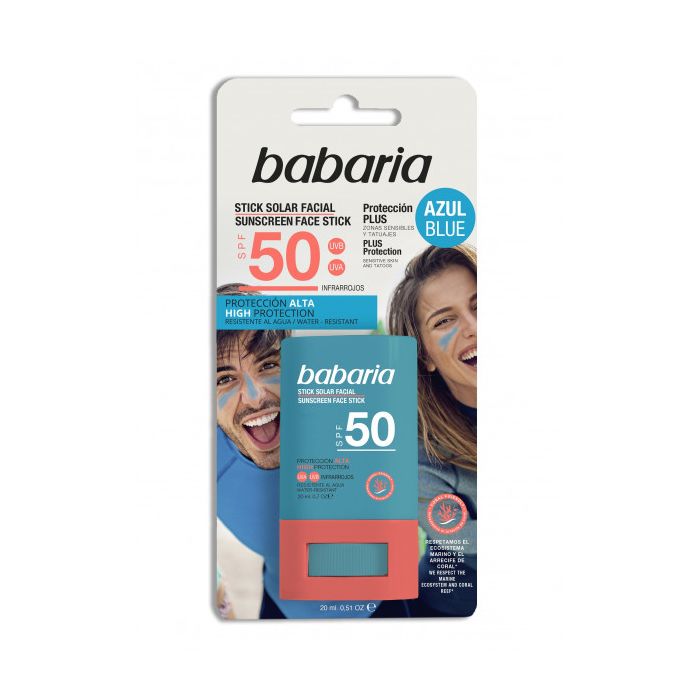 Blauer Gesichtssonnencreme-Stick SPF 50 - Babaria - 1