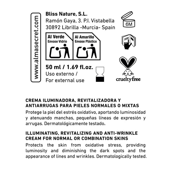 Powerful C Anti-Aging Illuminating Cream - Vitamin C, Ginseng &amp; Moringa - LSF 30 - 50 ml - Alma Secret - 2