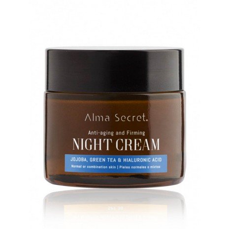 Reparierende Anti-Aging-Nachtcreme - Jojoba, Grüner Tee &amp; Hyaluronsäure - 50 ml - Alma Secret - 1
