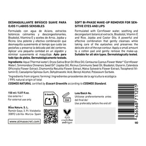 Sanfter wasserfester Augen-Make-up-Entferner - Provitamin B5, Kornblume &amp; Jojoba - 150 ml - Alma Secret - 2