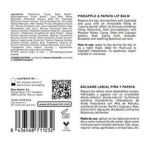 Reparierender Lippenbalsam - Inca Inchi &amp; Manukahonig Ananas &amp; Papaya - 10 ml - Alma Secret - 2