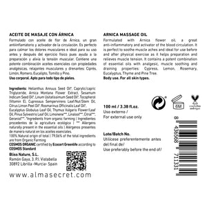 Körpermassageöl - Arnika mit Zypresse, Zitrone, Rosmarin, Eukalyptus, Thymian &amp; Kiefer - 150 ml - Alma Secret - 2