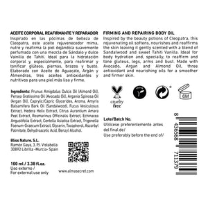 Straffendes und verjüngendes Körperöl - Sandelholz und Tahiti-Vanille - 150 ml - Alma Secret - 2