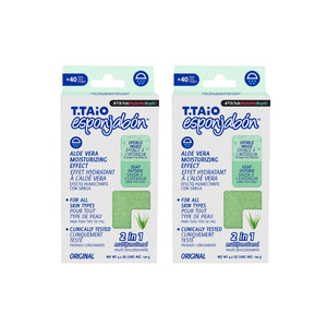 2er Pack Schwammseife: Schwamm + Seife 2 in 1 - 120g - T.taio : 2x Aloe - 1