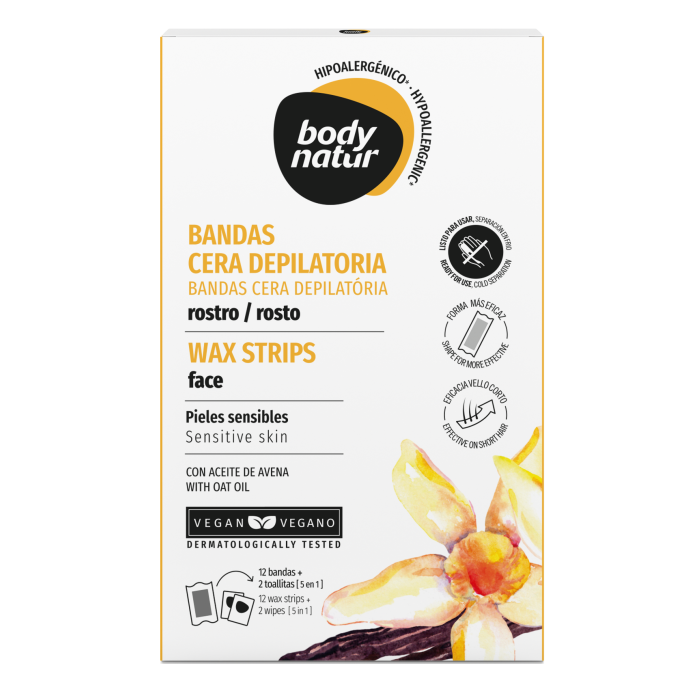 Enthaarungsstreifen für das Gesicht empfindlicher Haut - Body Natur - 1