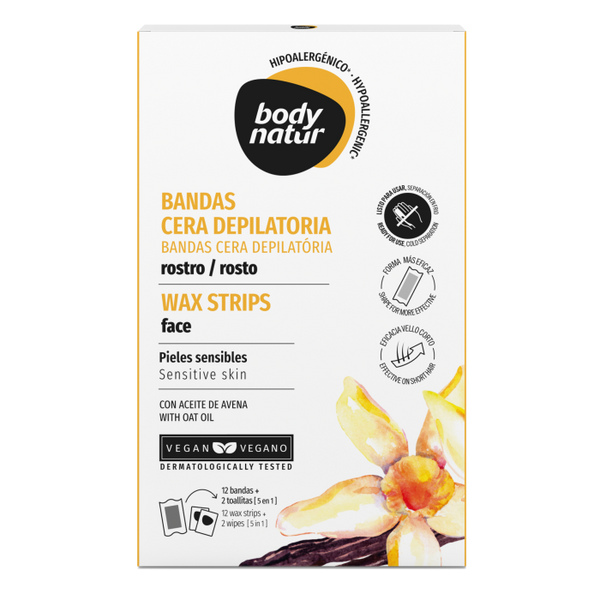 Enthaarungsstreifen für das Gesicht empfindlicher Haut - Body Natur - 1