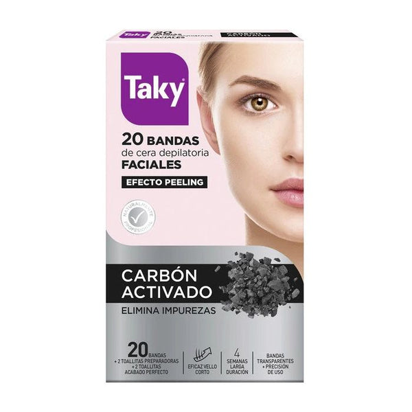 Aktivkohle-Gesichtsenthaarungsstreifen mit Peeling-Effekt - Taky - 1