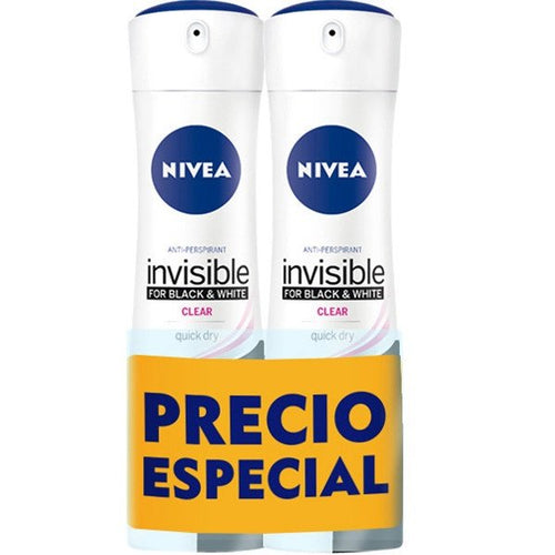 Spray Invisible Black &amp; White Desodorante Clear - Nivea : 2 x 200ML - 1
