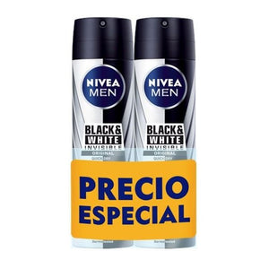Men Invisible for Black &amp; White Deo-Spray - Nivea : 2 x 200ML - 1