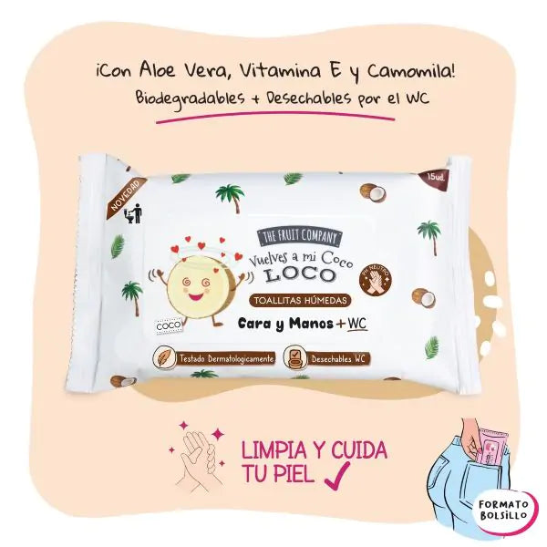 Einweg-Feuchttücher für Gesicht und Hände - Verschiedene Aromen - The Fruit Company : Coco - 2