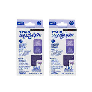 2er Pack Schwammseife: Schwamm + Seife 2 in 1 - 120g - T.taio : 2x Lavanda - 1