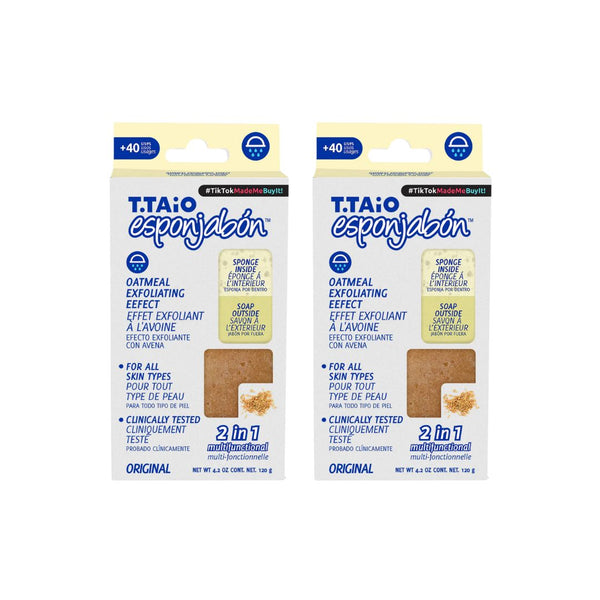 2er Pack Schwammseife: Schwamm + Seife 2 in 1 - 120g - T.taio : 2x Avena - 1