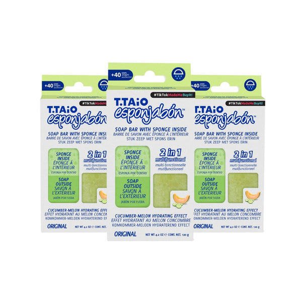 Pack mit 3 Schwammseife: Schwamm + Seife 2 in 1 - 120gr - T.taio : 3x Pepino - 1