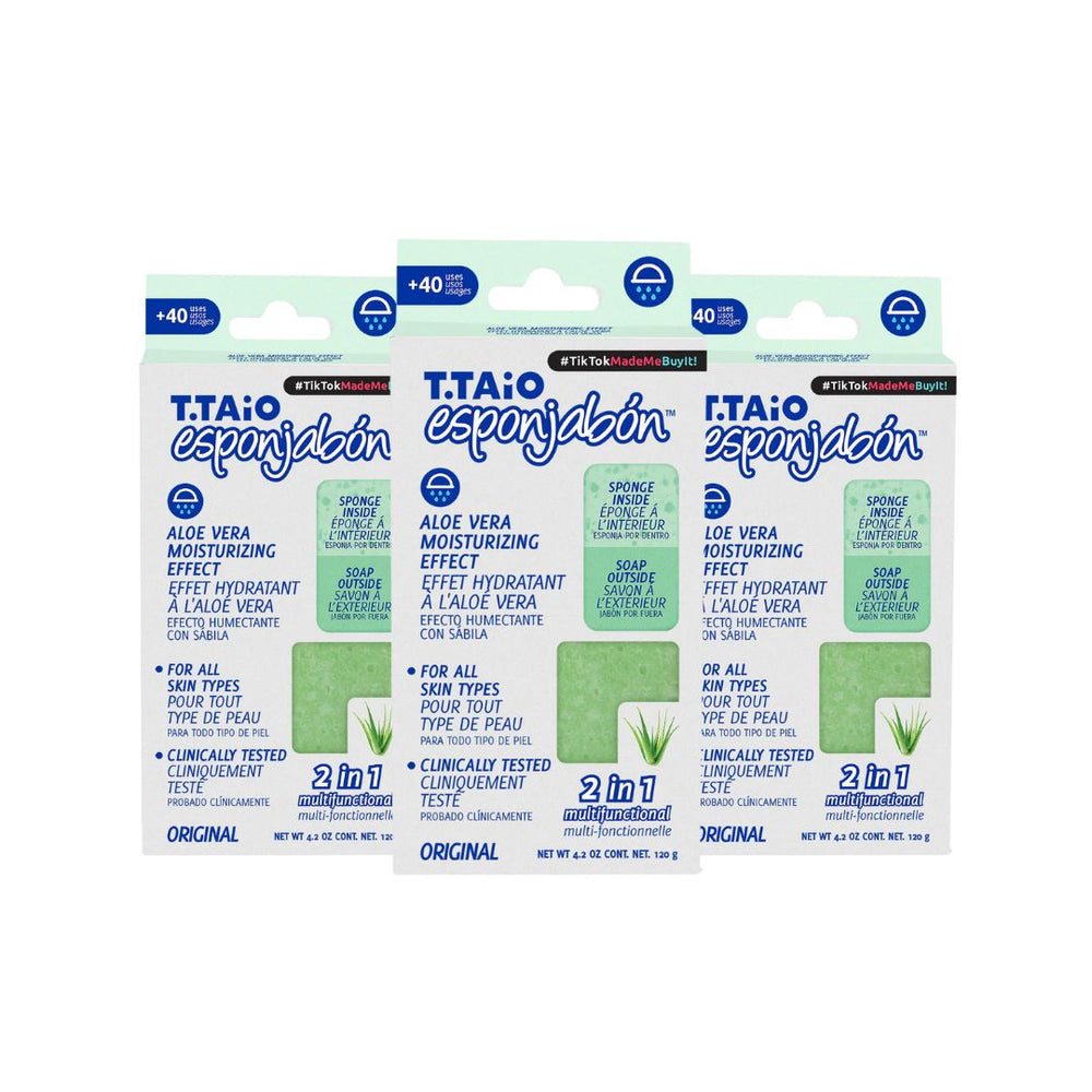 Pack mit 3 Schwammseife: Schwamm + Seife 2 in 1 - 120gr - T.taio - 1