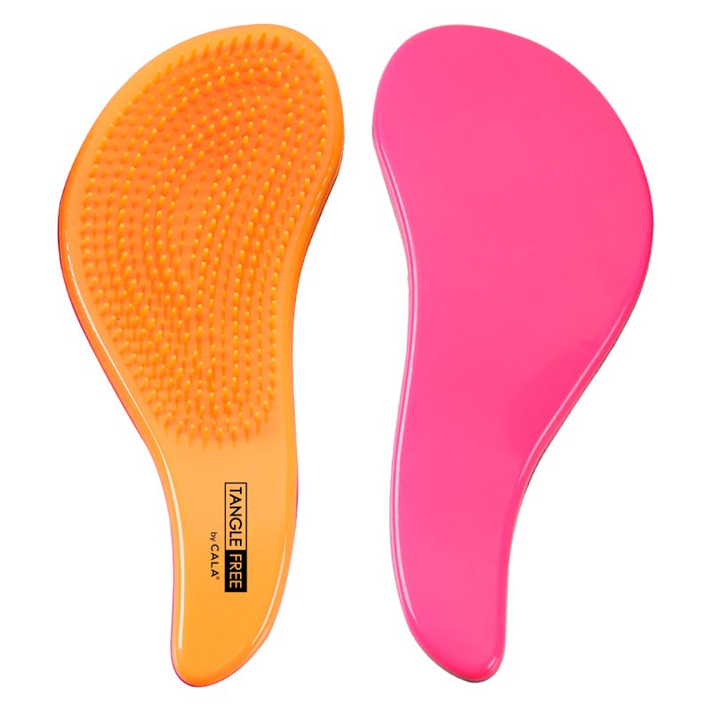 Verwicklungsfreie Haarbürste - Neonorange / Hot Pink - Cala - 1