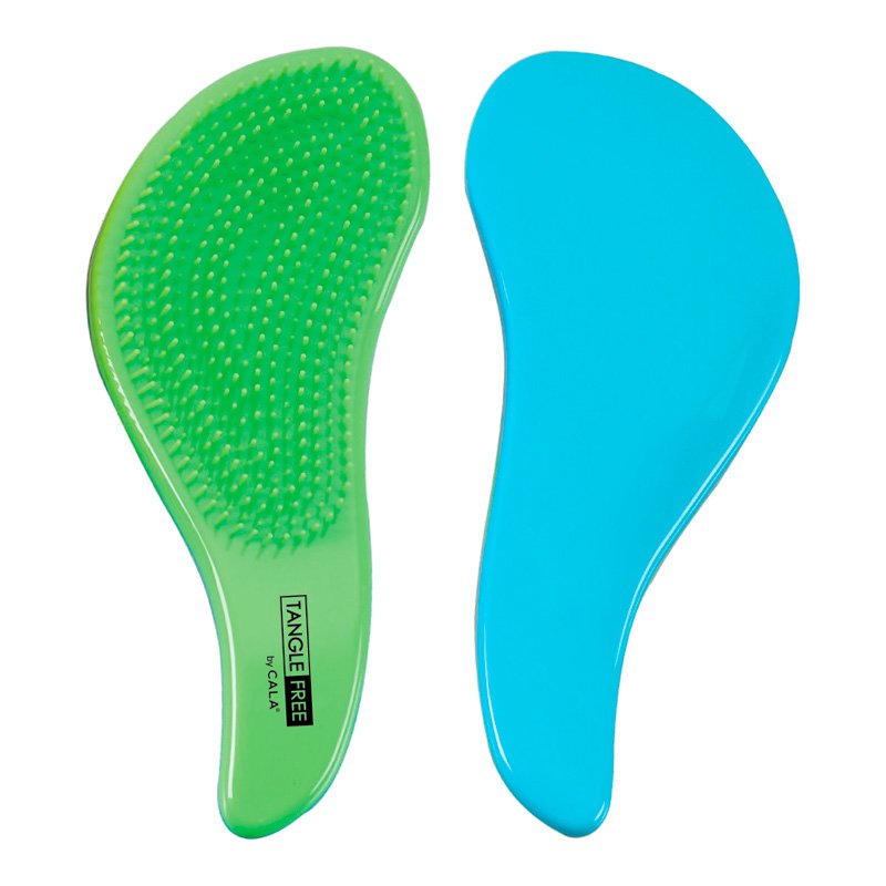 Verwicklungsfreie Haarbürste - Neongrün / Aqua - Cala - 1