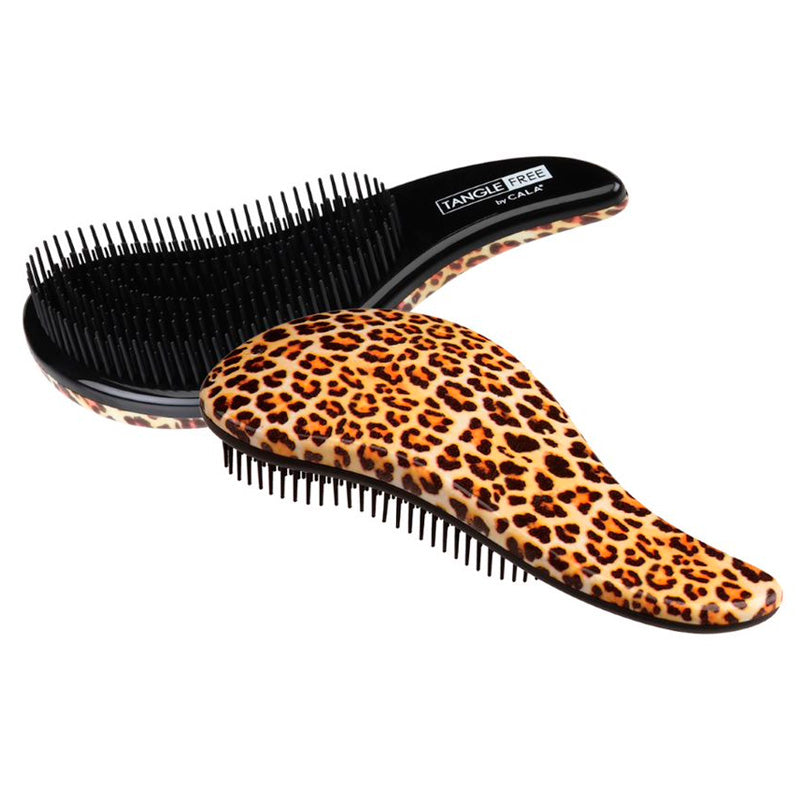 Cepillo para el Cabello - Verwicklungsfreie Haarbürste (schwarz / brauner Leopard) - Cala - 1