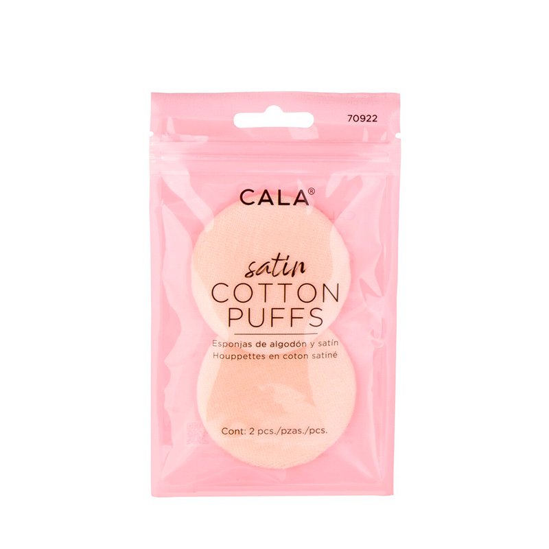 Make-up-Schwamm - Satin-Baumwoll-Puffs (2 Einheiten) - Cala - 1