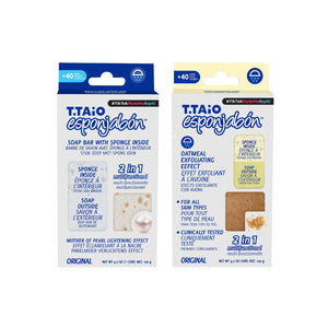 2er Pack Schwammseife: Schwamm + Seife 2 in 1 - 120g - T.taio : Perla + Avena - 1