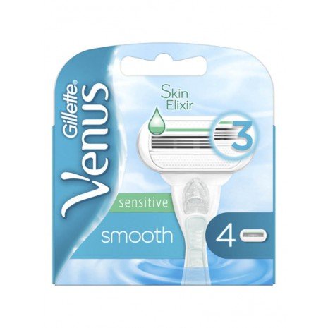 Ersatzklingen für Haarentfernungsmaschine - Venus Smooth Sensitive 4 Stück - Gillette - 1