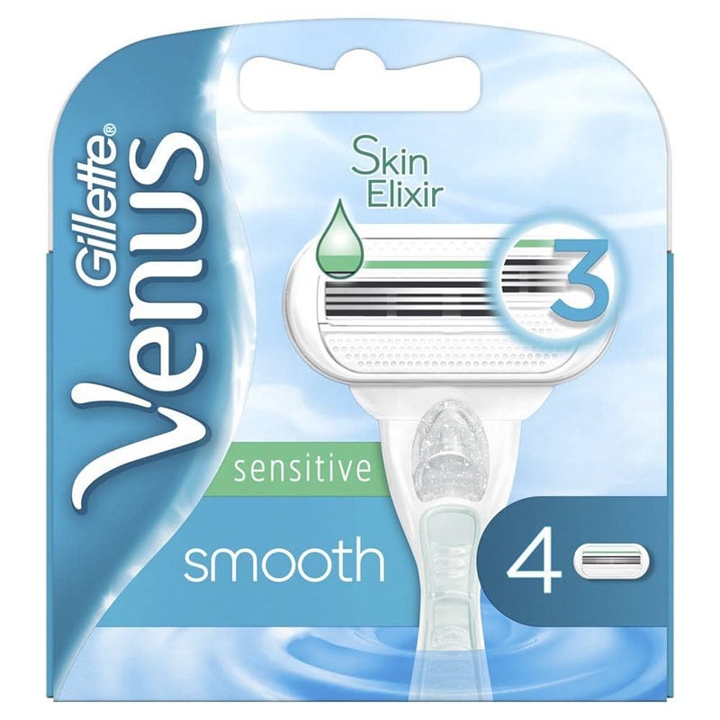 Ersatzklingen für Haarentfernungsmaschine - Venus Smooth Sensitive 4 Stück - Gillette - 1