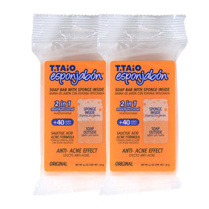 2er Pack Schwammseife: Schwamm + Seife 2 in 1 - 120g - T.taio : 2x Original Anti Imperfecciones - 1
