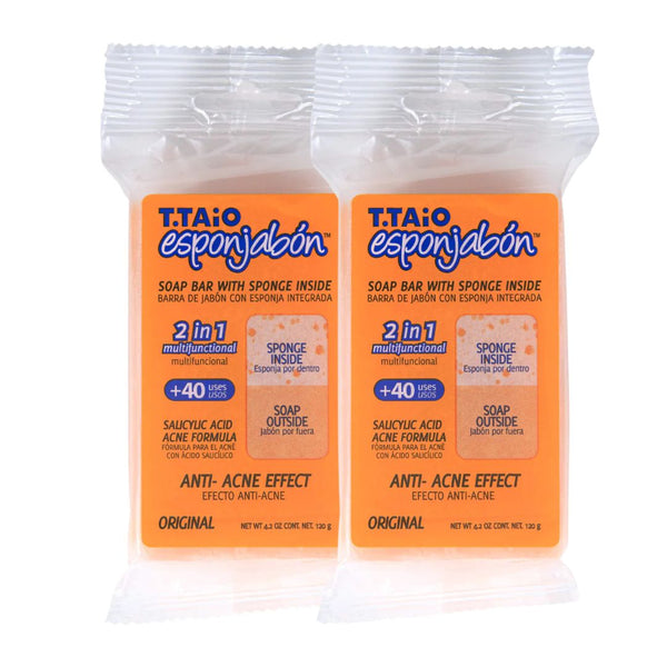 2er Pack Schwammseife: Schwamm + Seife 2 in 1 - 120g - T.taio : 2x Original Anti Imperfecciones - 1