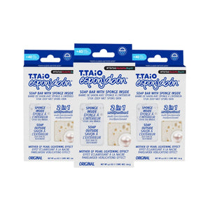 Pack mit 3 Schwammseife: Schwamm + Seife 2 in 1 - 120gr - T.taio : 3x Perla - 1