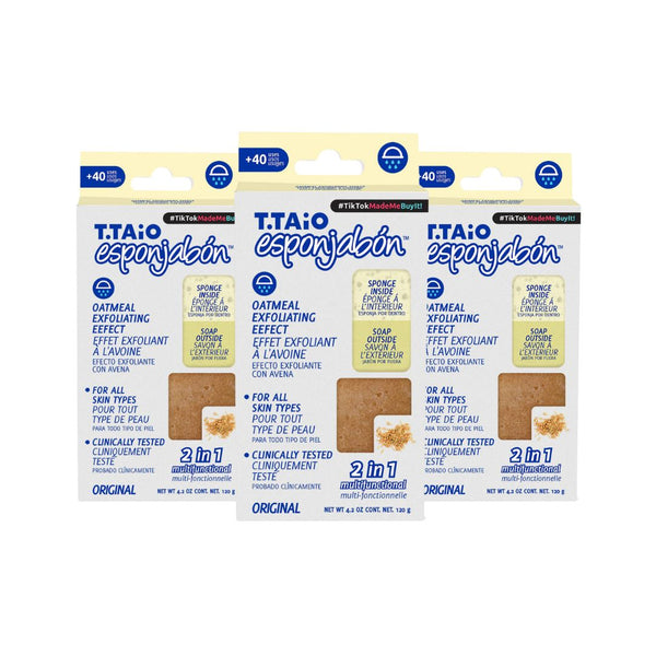 Pack mit 3 Schwammseife: Schwamm + Seife 2 in 1 - 120gr - T.taio : 3x Avena - 1