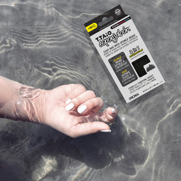 Schwammseife - Schwamm + Seife 2-in-1 - 120 Gramm - T.taio : Carbon - 4