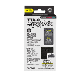 Schwammseife - Schwamm + Seife 2-in-1 - 120 Gramm - T.taio : Carbon - 2