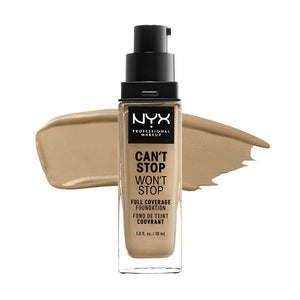 Base de Maquillaje Fluida - 24h Can't Stop Won't Stop - Professionelles Make-up - Nyx : CANT STOP WONT STOP 24HR F-BEIGE - 1