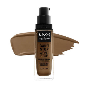 Base de Maquillaje Fluida - 24h Can't Stop Won't Stop - Professionelles Make-up - Nyx : CANT STOP WONT STOP 24HR F-SIENNA - 1