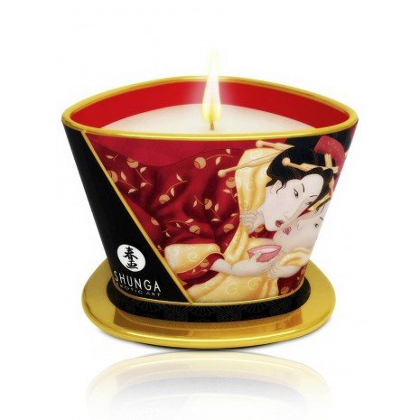 Mini Caress by Candelight Strawberry and Wine Massage Candle 170ml - Kerzen - Shunga - 1