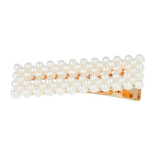 Goldene Doppelperle Clips 2ud - Eurostil - 2
